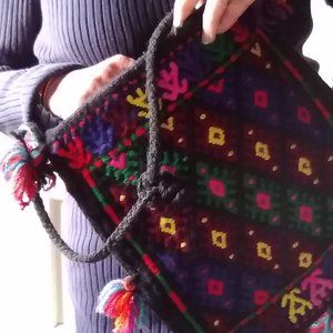 Colorful Hand Crafted Mediterranean Woven Shoulder Bag